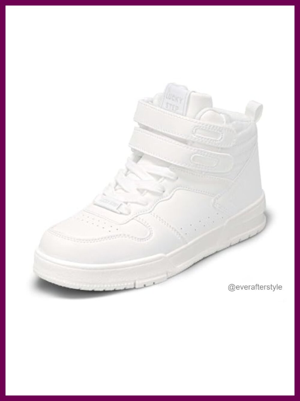 High Top Fashion Sneakers Leather Ankle Boots Hook & Loop Lace Up Basketball